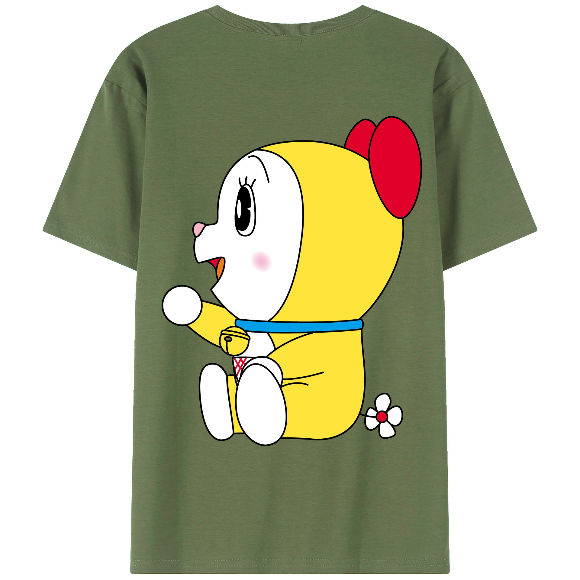 （画像用） ドラえもん ドラミ Doraemon Dorami 綿100％ メンズ半袖Tシャツ（バックプリント） 通気性
